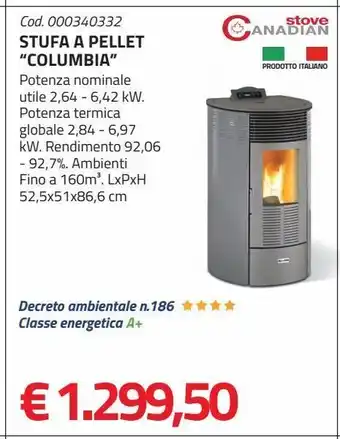 Eurobrico Stufa a pellet "columbia" offerta