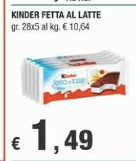 Crai Kinder fetta al latte offerta