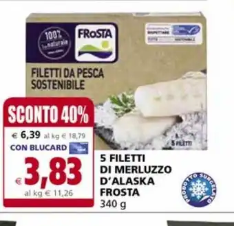 5 filetti di merluzzo d'alaska frosta
