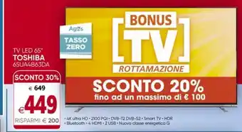 Il Gigante Tv led 65'' toshiba offerta