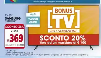 Il Gigante Tv 55'' samsung 55tu7092 offerta