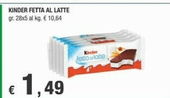 Crai Kinder fetta al latte offerta