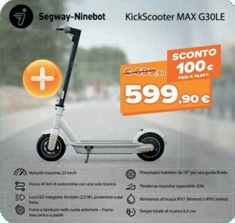 Expert Ninebot by segway Ninebot KickScooter MAX G30LE Powered By Segway offerta