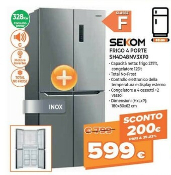 Expert Sekom Frigo 4 Porte SH4D48NV3XF0 offerta