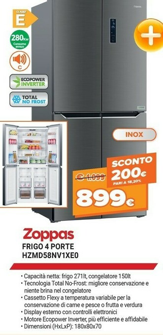 Expert Zoppas Frigo 4 Porte HZMD58NV1XE0 offerta