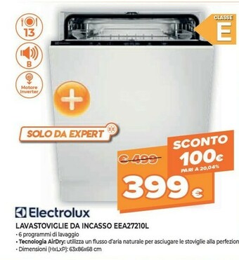 Expert Electrolux EEA27200L Lavastoviglie A Scomparsa Totale 13 Coperti A++ offerta
