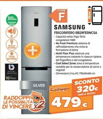 Samsung RB29FERNCSA Frigorifero Con Congelatore Libera Installazione 307 L F Grafite, Metallico