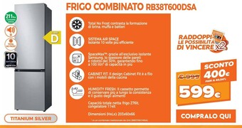 Expert Samsung RB38T600DSA Frigorifero Con Congelatore Libera Installazione 385 L D Argento offerta