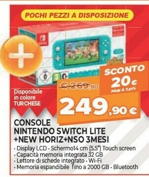 Nintendo Switch Lite (Turquoise) Animal Crossing: New Horizons Pack + NSO 3 Months Console Da Gioco Portatile Turchese 14 Cm