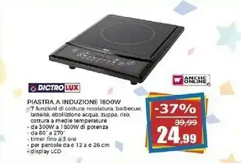 Dictro Lux Piastra A Induzione 1800w