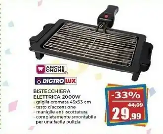 Happy Casa Dictro Lux Bistecchiera Elettrica 2000w offerta