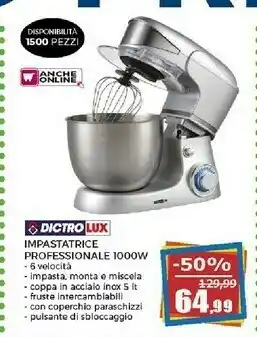 Dictro Lux Impastatrice Professionale 1000w