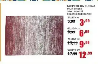 Happy Casa Tappeto Da Cucina 100% Cotone offerta