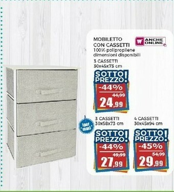 Happy Casa Mobiletto Con Cassetti offerta