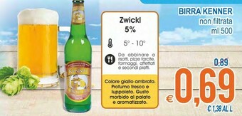 Kenner Zwickl - Birra Non Filtrata 500 G(ml)