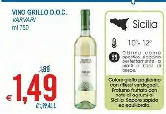 MD Discount Varvari Vino Grillo offerta