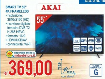 MD Discount Akai Smart TV 55 4K Frameless offerta