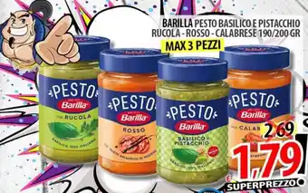Il Genio Supermercato Barilla Pesto Basilico E Pistacchio Rucola - Rosso - Calabrese 190/200 gr offerta