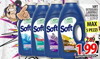 Il Genio Supermercato Soft Detersivo Lavatrice 45 Lavaggi 2.25 Lt offerta