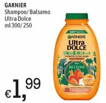 A&O Garnier Shampoo/Balsamo Ultra Dolce ml 300/250 offerta