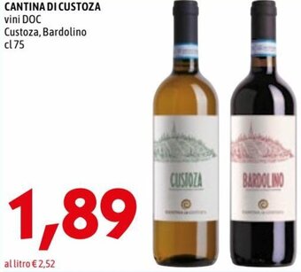 Cantina di Custoza Vini DOC Custoza, Bardolino cl 75