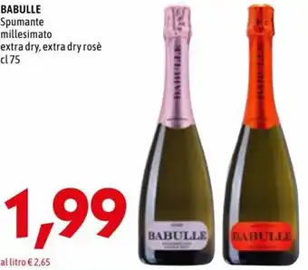 Babulle Spumante Millesimato Extra Dry, Extra Dry Rosè cl 75