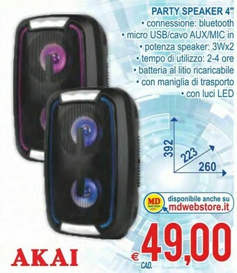 MD Discount Party Speaker 4 offerta