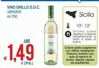 MD Discount Varvari Vino Grillo offerta