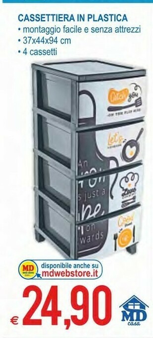 MD Discount Cassettiera In Plastica offerta