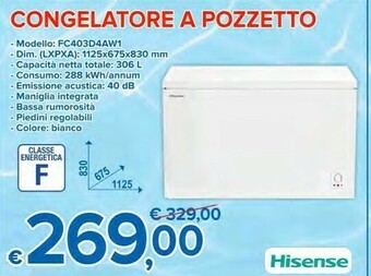 MD Discount Hisense Congelatore A Pozzetto FC403D4AW1 offerta