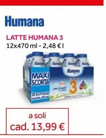 Prenatal Humana latte humana 3 12 x 470 ml offerta