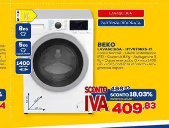 Euronics Lavasciuga beko offerta