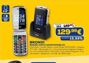 Euronics Brondi amico smartphone xs offerta
