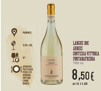 Conad Superstore Fontanafredda Langhe Doc Arneis Contessa Vittoria offerta