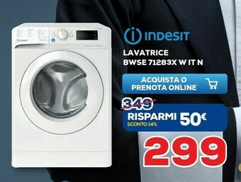 Euronics Indesit BWE 71283X W IT Lavatrice Libera Installazione Caricamento Frontale Bianco 7 Kg 1200 Giri/min A+++ offerta