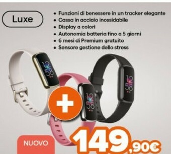 Fitbit Luxe AMOLED Braccialetto Per Rilevamento Di Attività Rosa, Platino