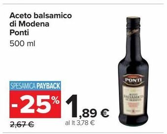 Carrefour Iper Aceto balsamico di modena ponti offerta