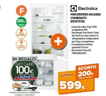 Expert Electrolux Frigorifero Incasso Combinato ENT6TF18S offerta