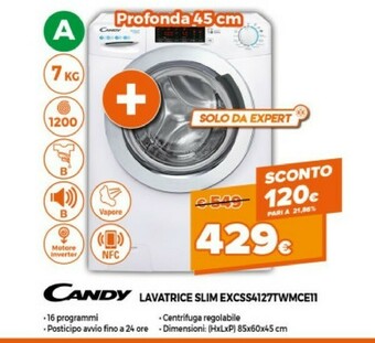 Expert Candy Lavatrice EXCSS4127TWMCE11 offerta