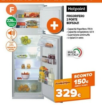 Expert Hotpoint BDFS 2421 Frigorifero Con Congelatore Da Incasso 218 L F Bianco offerta