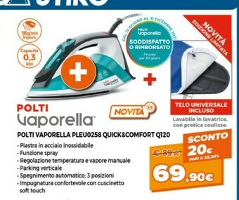 Expert Polti Vaporella Pleu0258 Quick&comfort Q120 offerta