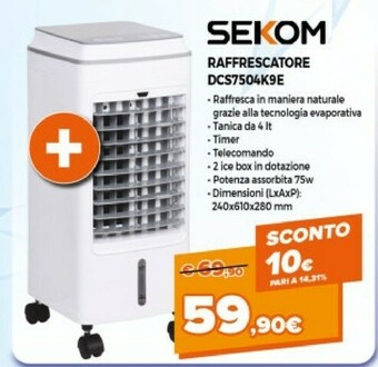 Expert Sekom Raffrescatore DCS7504K9E offerta