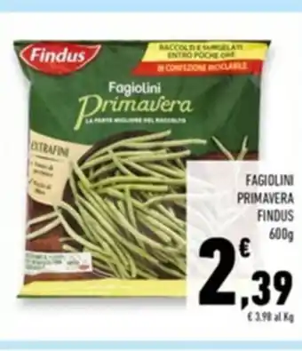 Paghi Poco Fagiolini Primavera Findus 600g offerta