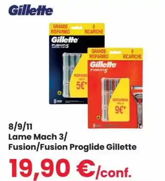 Interspar Gillette 8/9/11 Lame Mach 3/Fusion/Fusion Proglide offerta