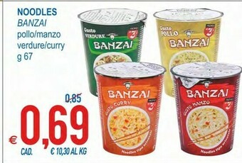 MD Discount Banzai Noodles Pollo/Manzo Verdure /Curry offerta