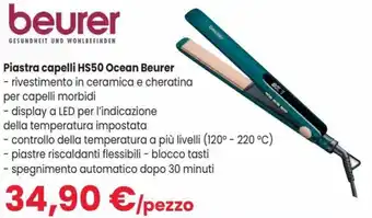 Interspar beurer Piastra capelli HS50 Ocean offerta