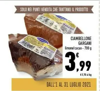 Conad Gargani Ciambellone Limone offerta