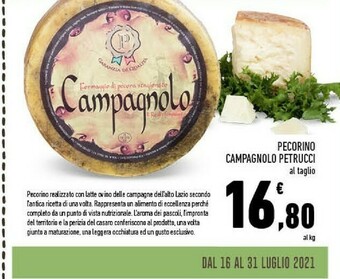 Conad Petrucci Pecorino Campagnolo offerta