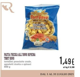 Conad Tort uovo Pasta Fresca All'uovo Ripiena Tortellini Prosciutto Crudo offerta