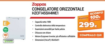 Expert Zoppas Congelatore Orizzontale HZCF145SH4WE1 offerta